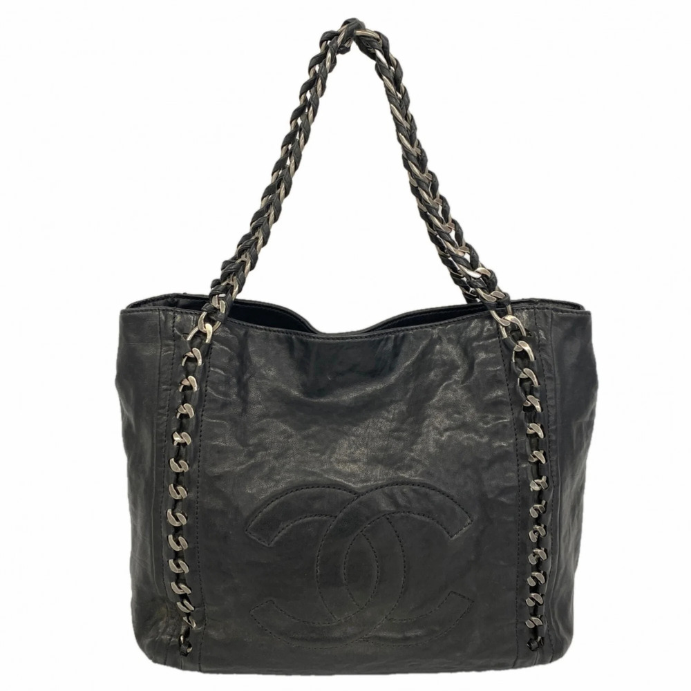 Chanel Tote Bag / Chain Leather Black Women's